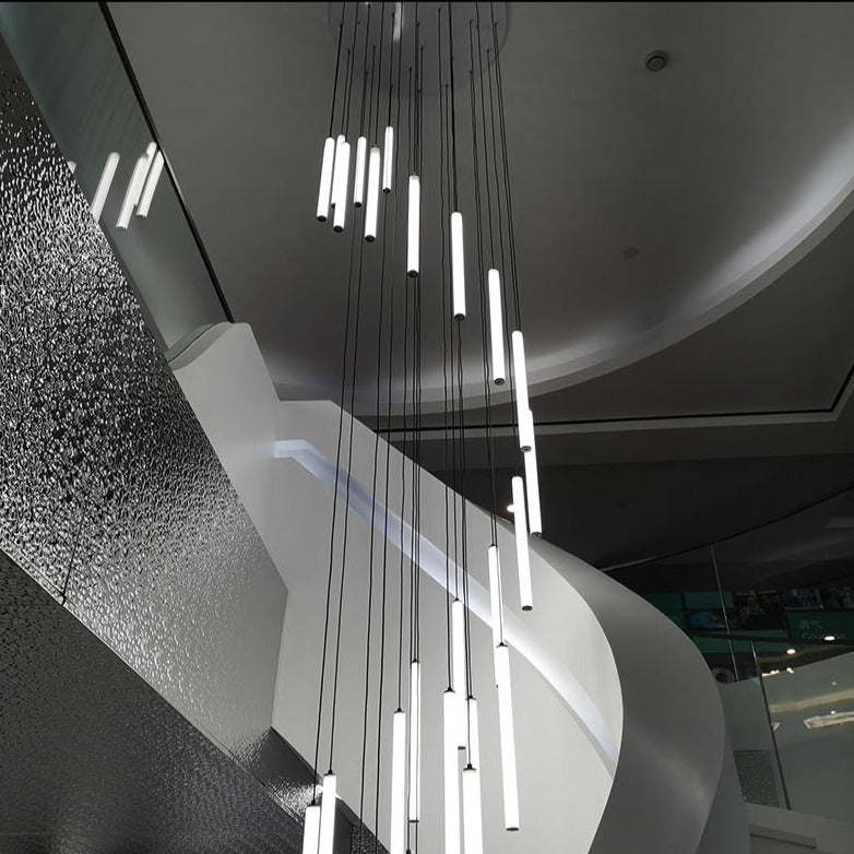 Lysara | Scandinavian LED Rod Pendant in Black and Gold