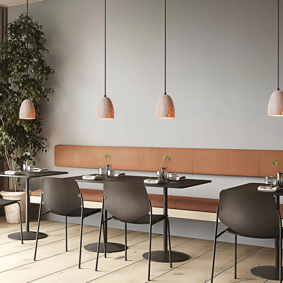 Luminara Retro Travertine Pendant Light For Dining Areas