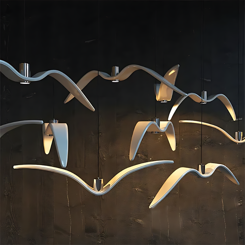 Aviara Wing-Shaped Modern LED Pendant Light in Acrylic