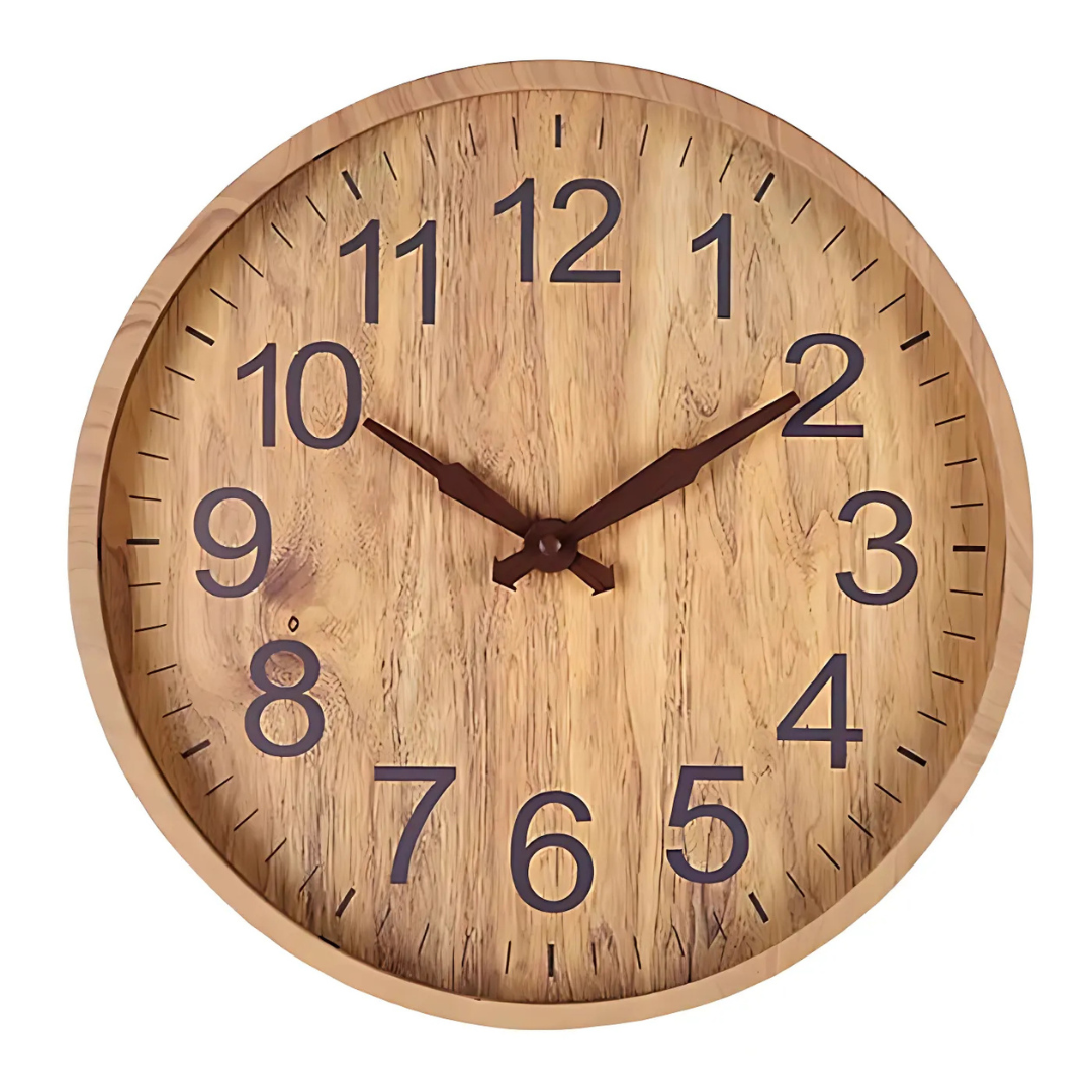 Lunora Oversized Wooden Wall Clock For Cozy Living Room