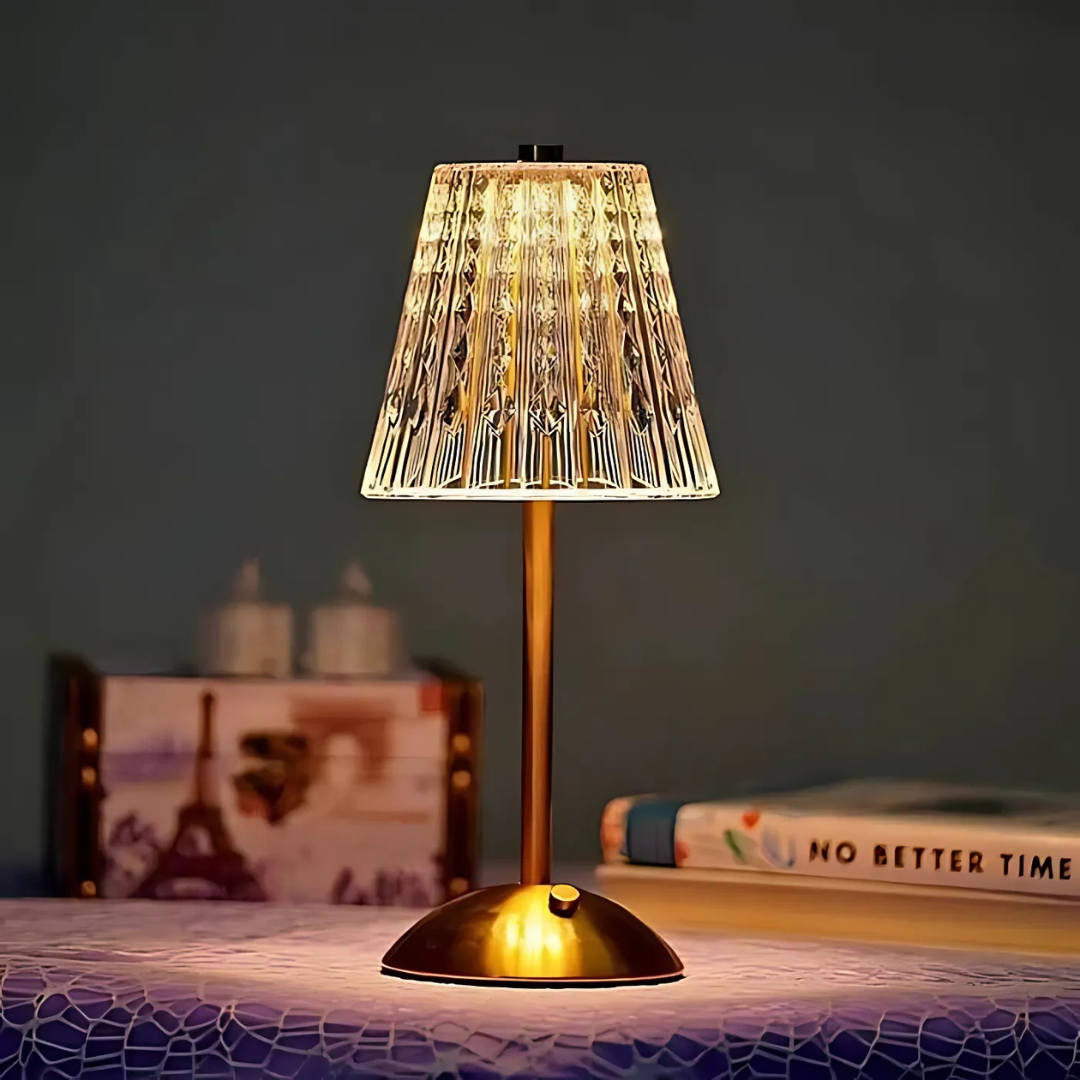 Lumora Crystal LED Table Lamp | Cordless Rechargeable