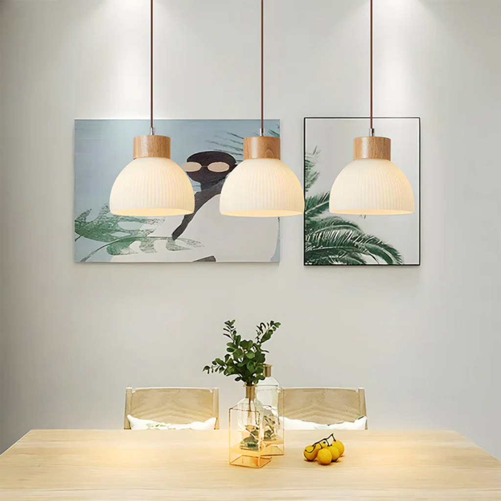 Seravine | Bowl-Shaped Glass Pendant Lamp for Dining