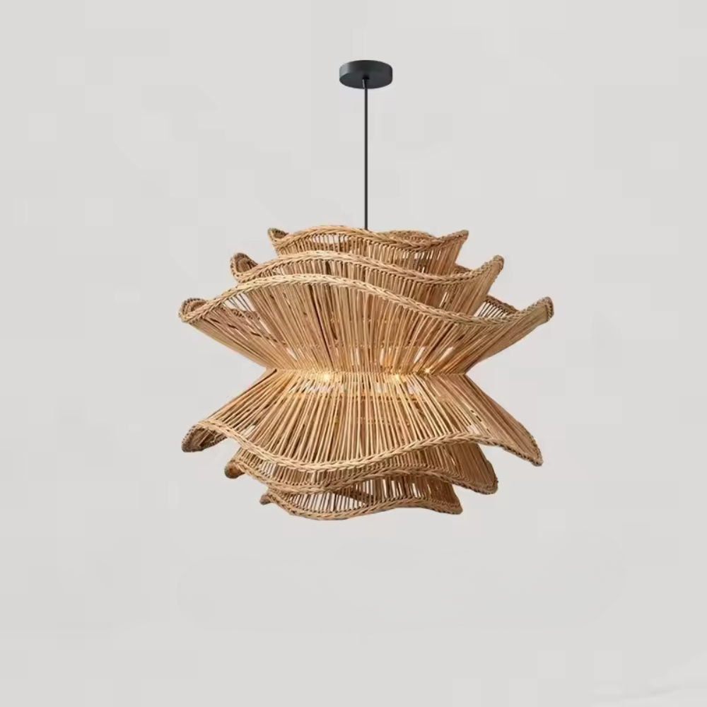 Vellori Layered Rattan Hanging Lamp Scandinavian Style