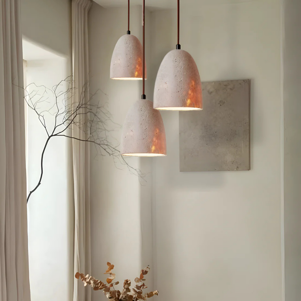 Luminara Retro Travertine Pendant Light For Dining Areas