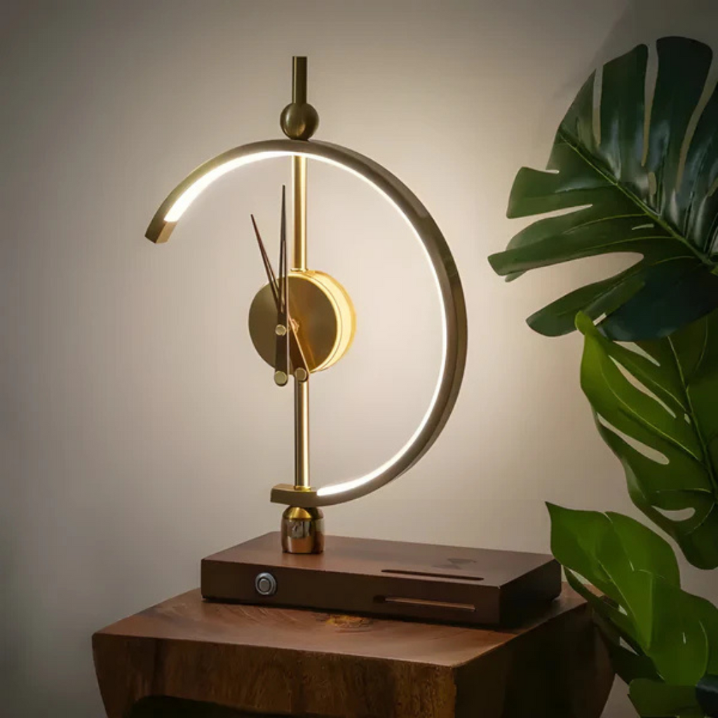 Celyra Luxury LED Nightstand Table Lamp With Built In Clock