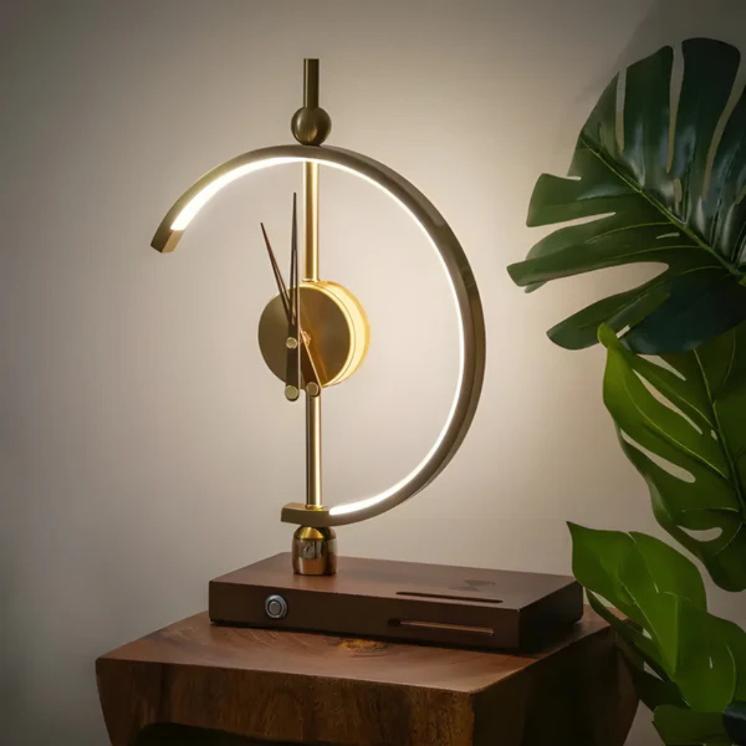 Celyra Luxury LED Nightstand Table Lamp With Built In Clock