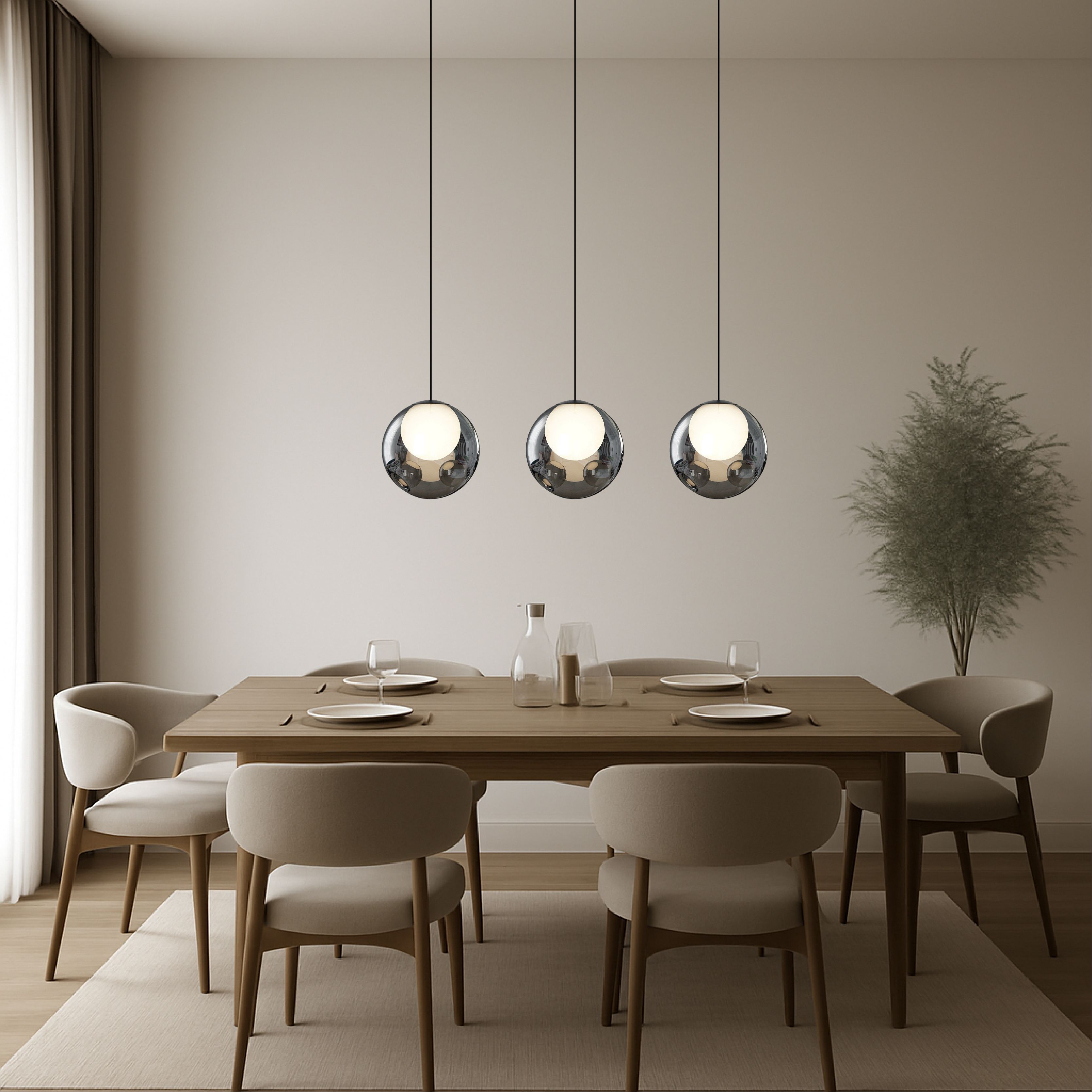 Marivella Italian Glass Ceiling Pendant Light For Dining