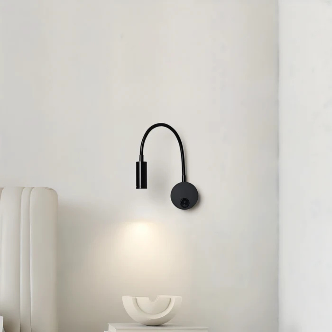 Vareno Wireless Flexible Black LED Wall Lamp for Indoor Use