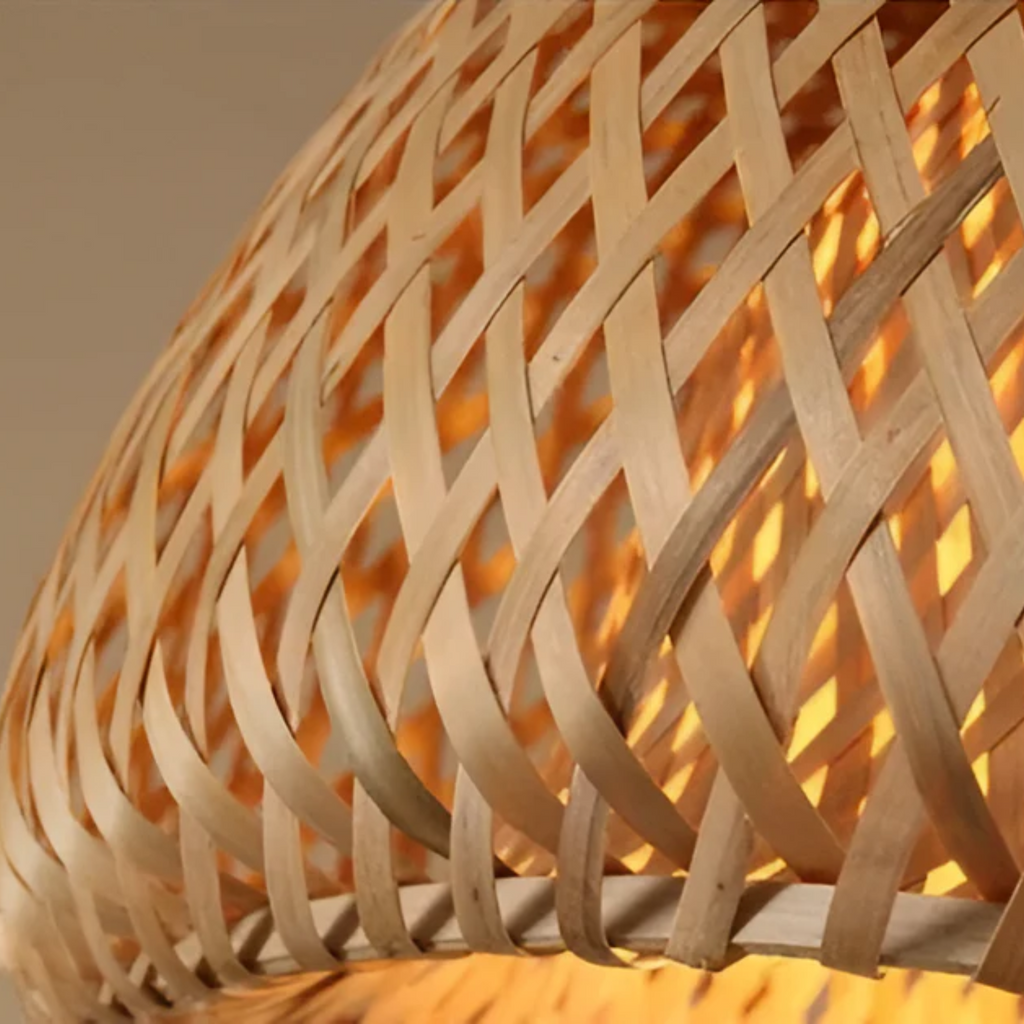 Liora | Hand-Woven Bamboo Dome Pendant Light Soft Glow