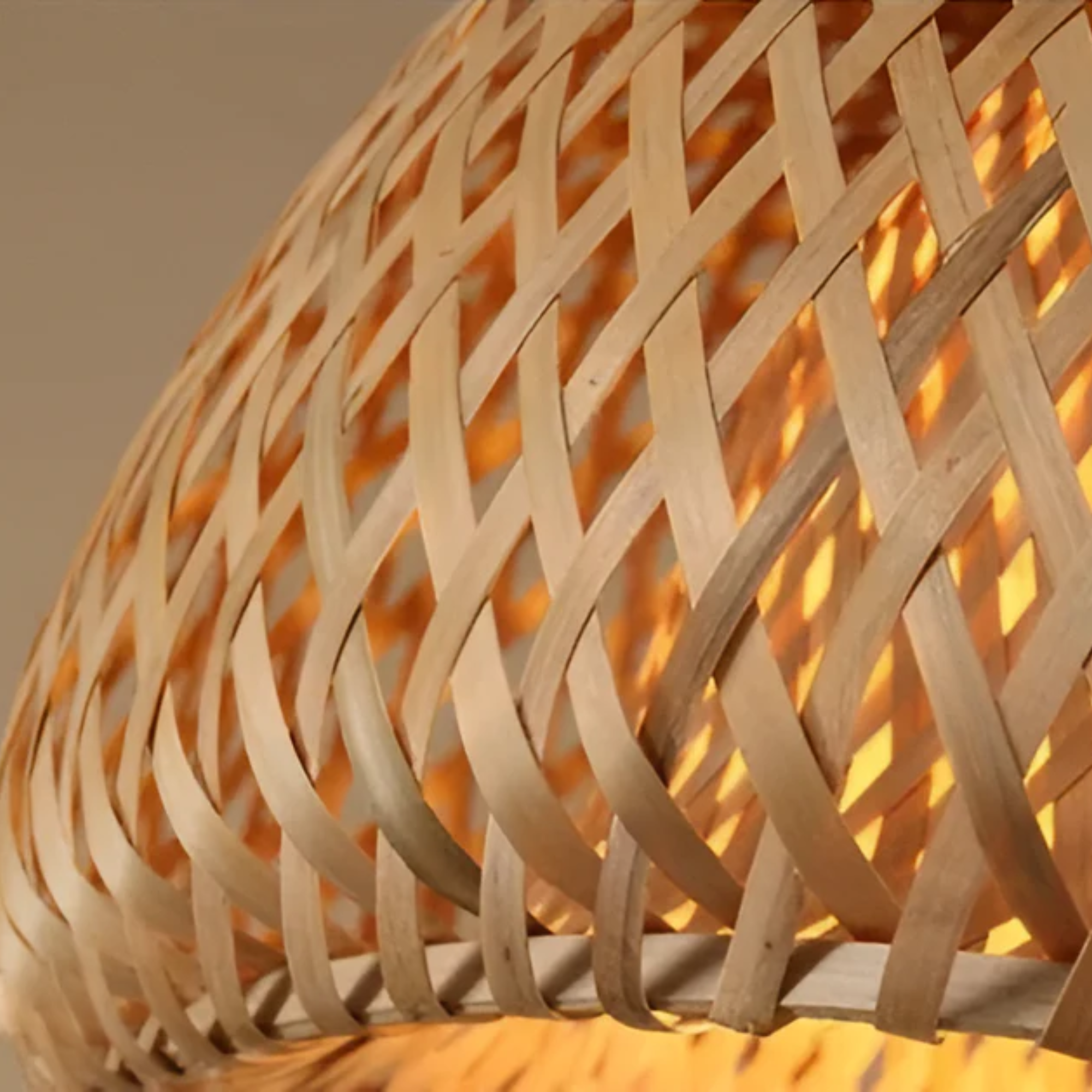 Liora | Hand-Woven Bamboo Dome Pendant Light Soft Glow