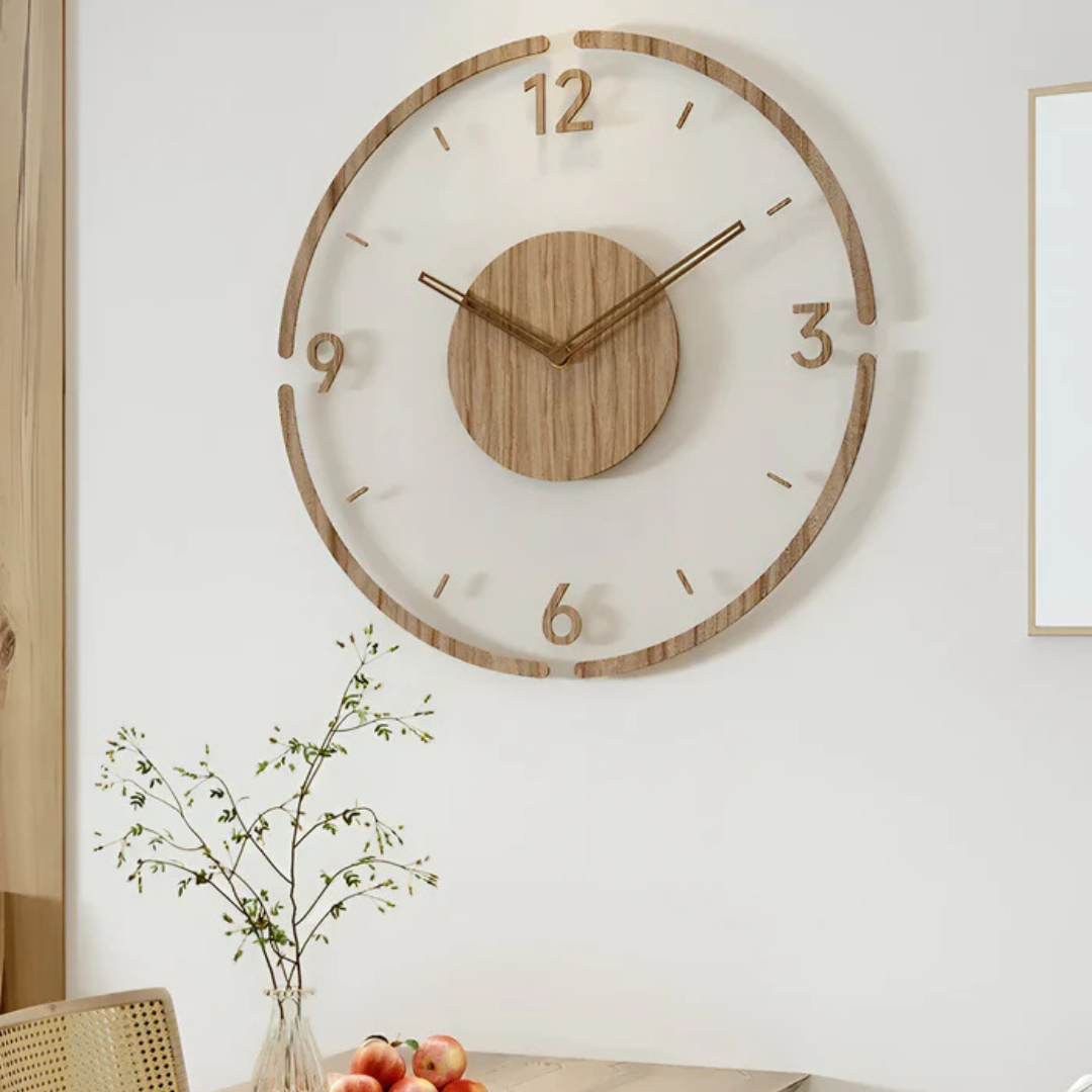 Volnox | Modern Silent Wall Clock 30 Cm Acrylic And Wood