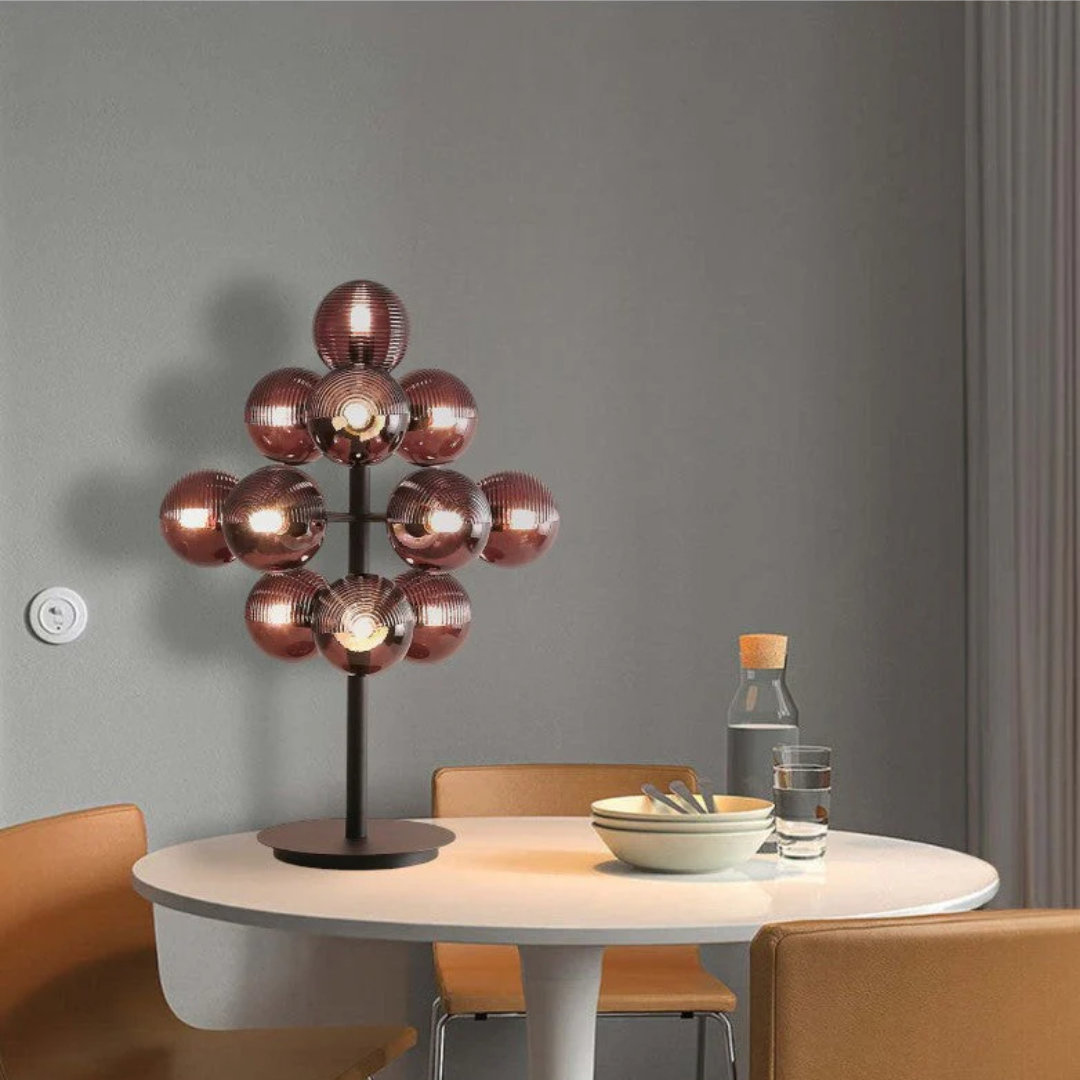 Mariselle Grape Glass Table Lamp With Warm Ambient Light