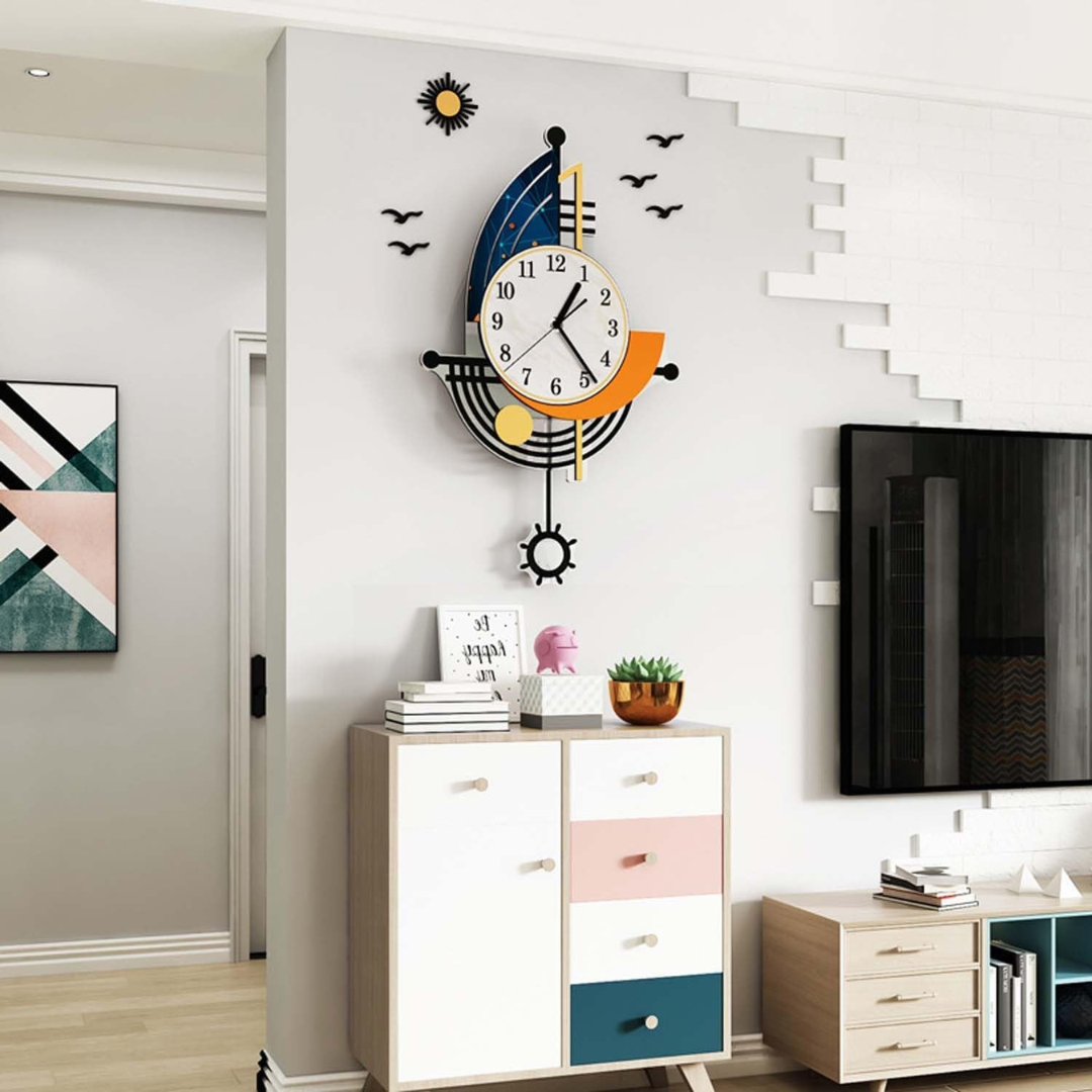 Marinella | Large Sailing Boat Wall Clock For Living Room