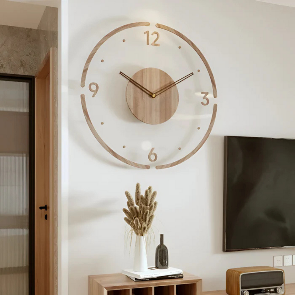 Volnox | Modern Silent Wall Clock 30 Cm Acrylic And Wood