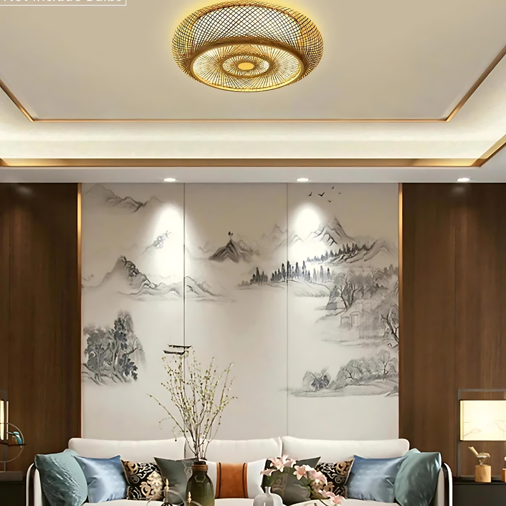 Serevia | Hand-Woven Bamboo Ceiling Lamp For Boho Spaces