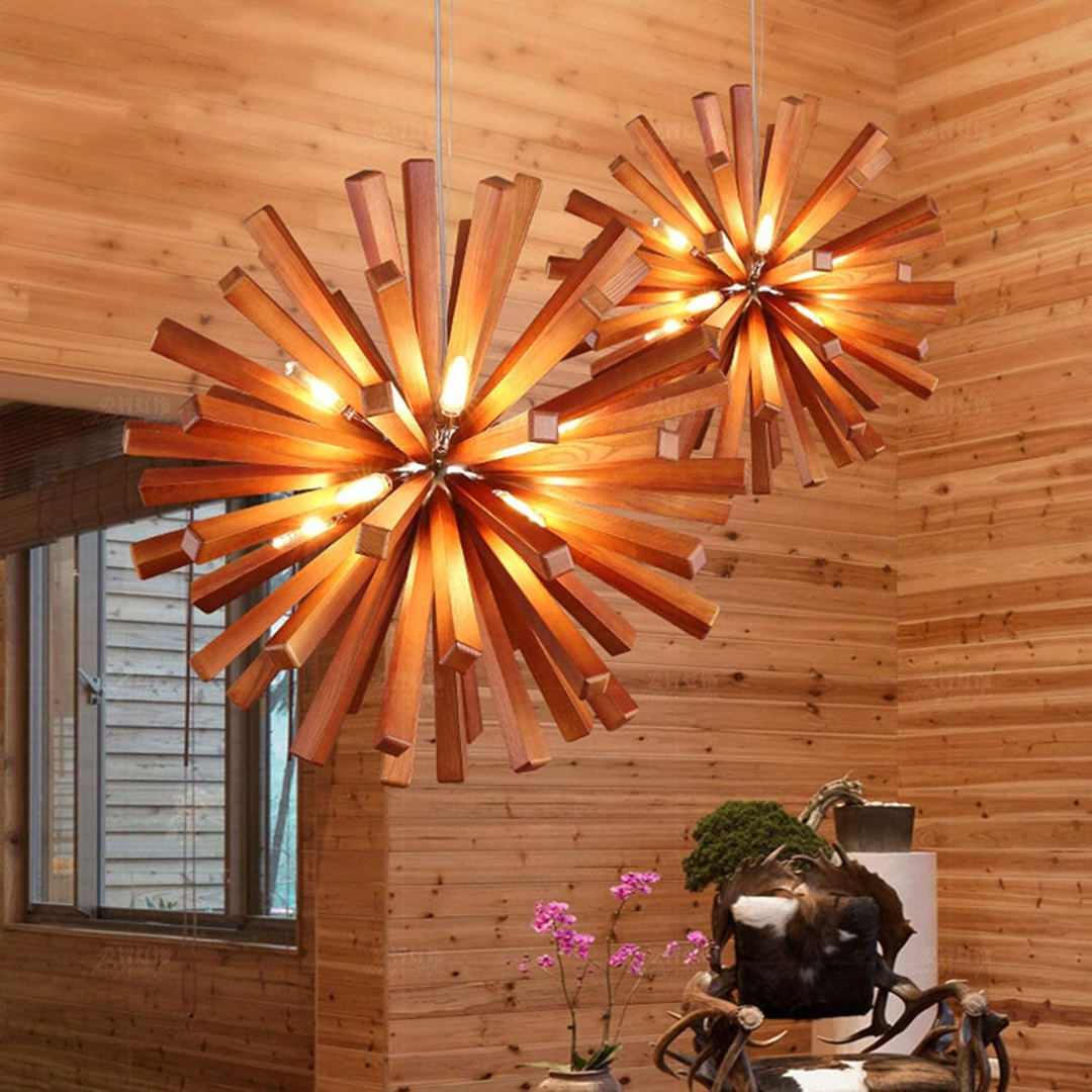 Marlowe Designer Wooden Pendant Light for Dining Room