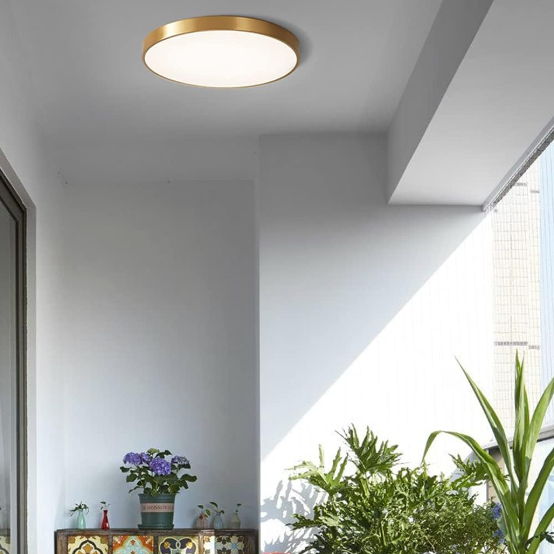 Elara Ultra Thin Gold LED Ceiling Light Minimalist Glow