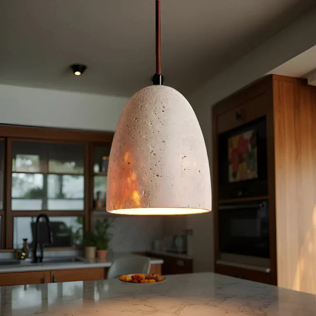 Luminara Retro Travertine Pendant Light For Dining Areas