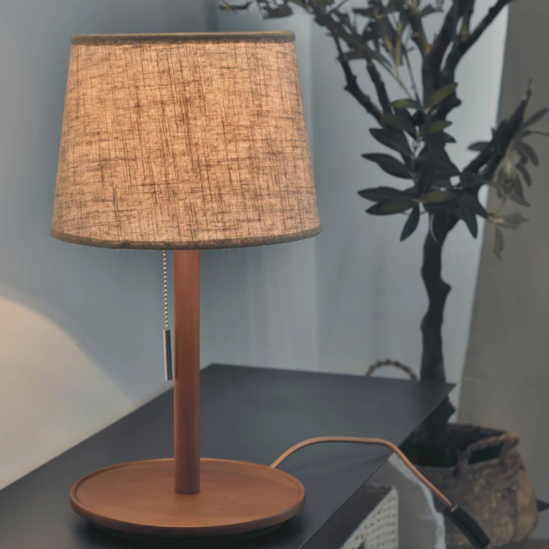 Nordelle | Luxury Scandinavian LED Walnut Wood Table Lamp