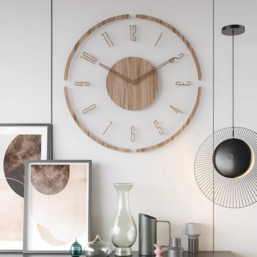 Volnox | Modern Silent Wall Clock 30 Cm Acrylic And Wood