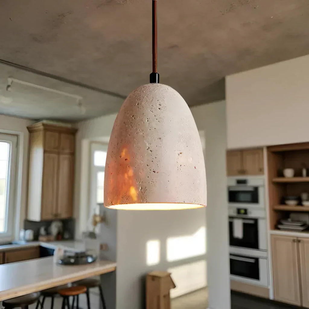 Luminara Retro Travertine Pendant Light For Dining Areas