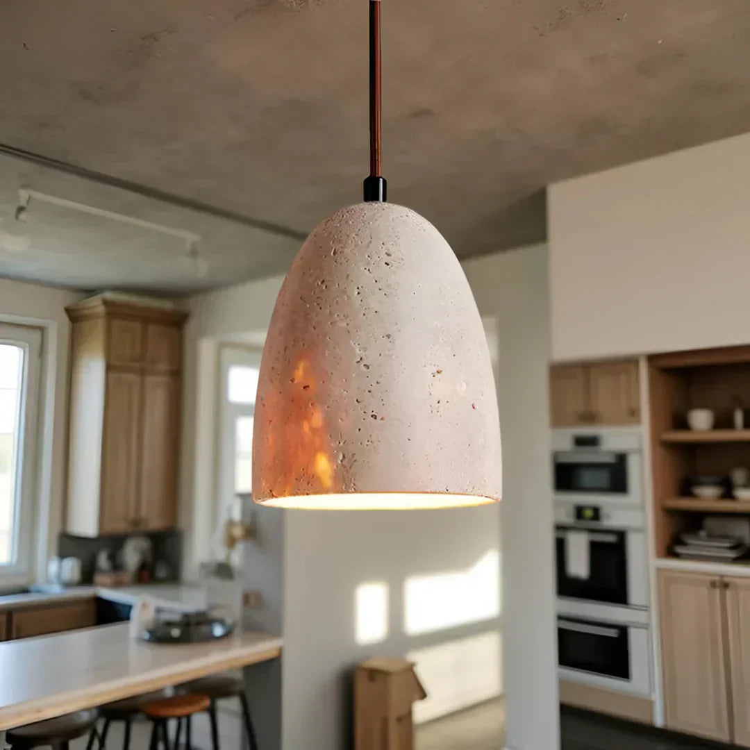 Luminara Retro Travertine Pendant Light For Dining Areas