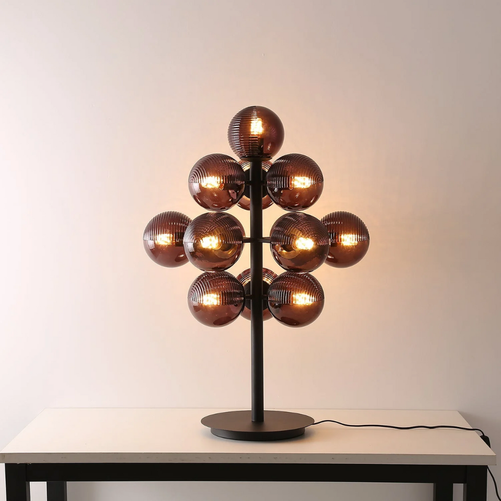 Mariselle Grape Glass Table Lamp With Warm Ambient Light