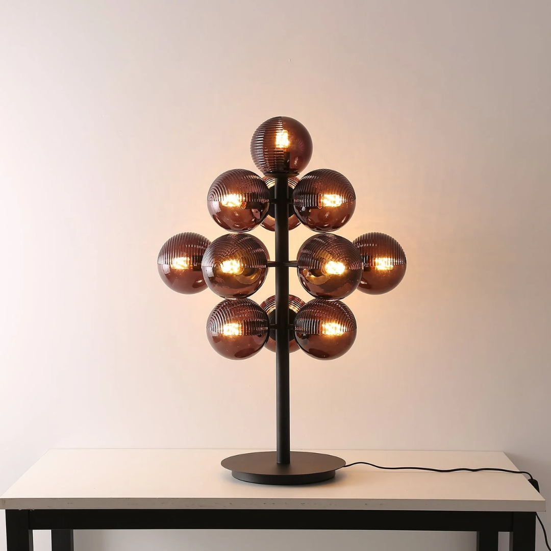 Mariselle Grape Glass Table Lamp With Warm Ambient Light