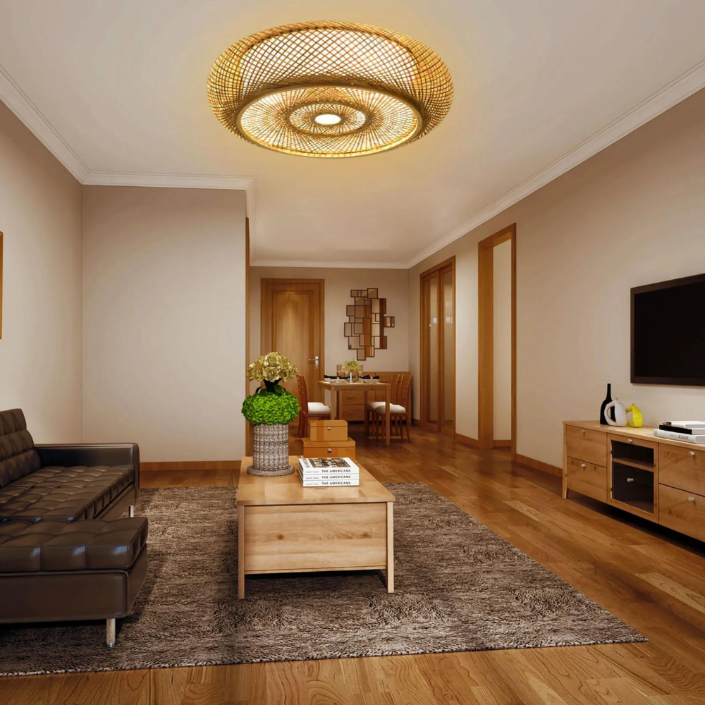 Serevia | Hand-Woven Bamboo Ceiling Lamp For Boho Spaces