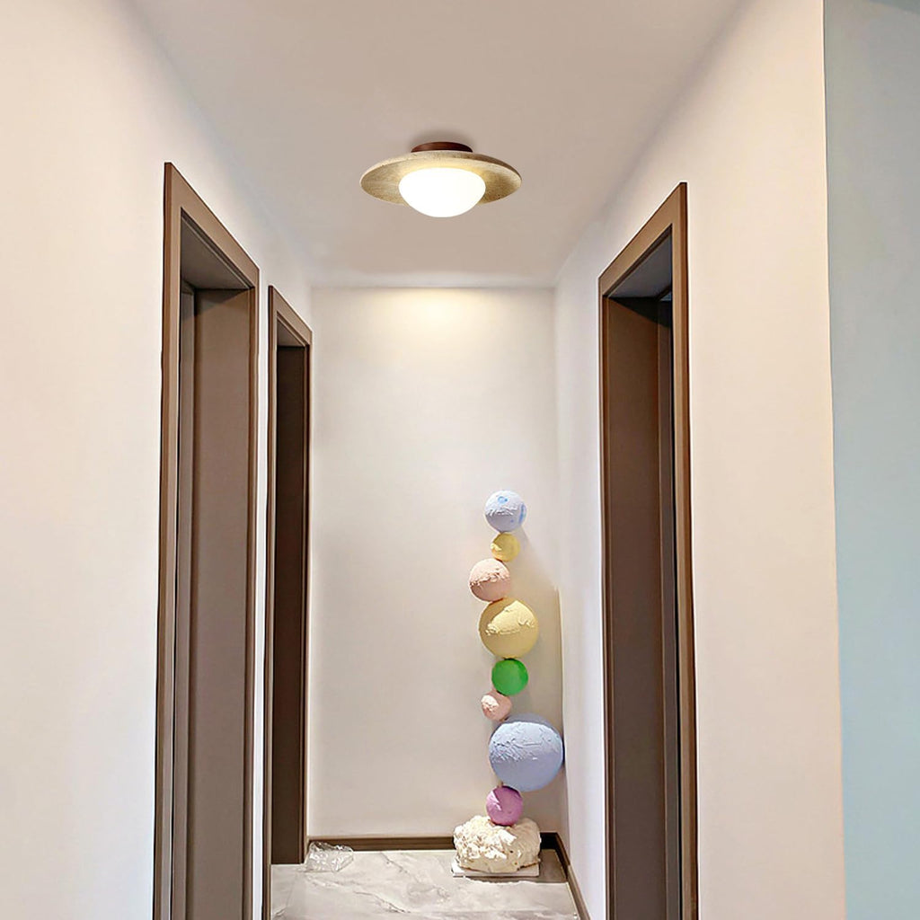 Sorene Minimalist Travertine LED Ceiling Light Fixture