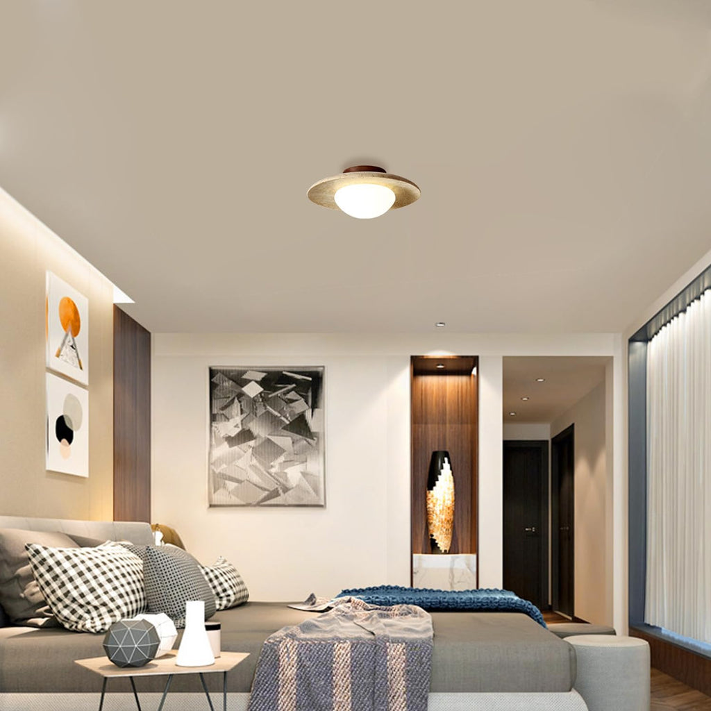 Sorene Minimalist Travertine LED Ceiling Light Fixture