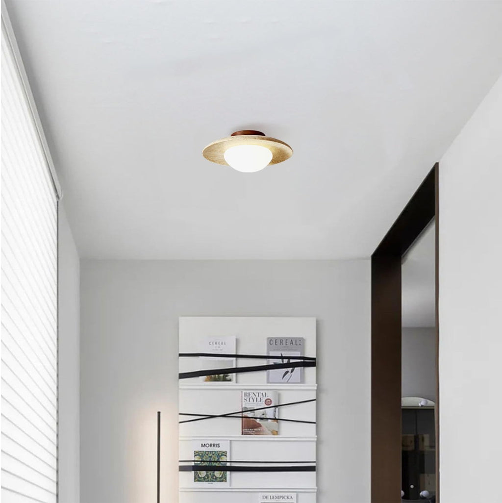 Sorene Minimalist Travertine LED Ceiling Light Fixture