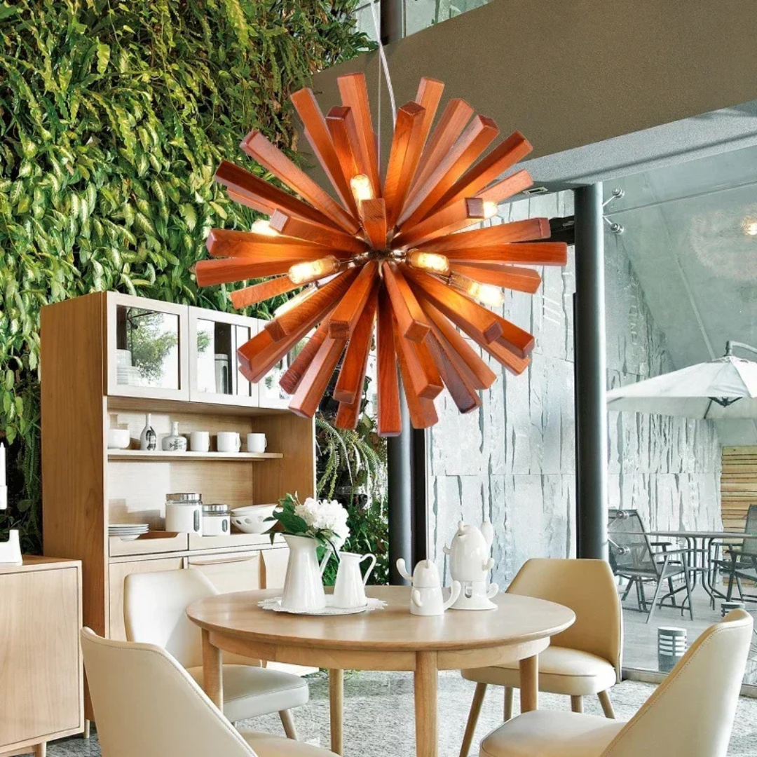 Marlowe Designer Wooden Pendant Light for Dining Room