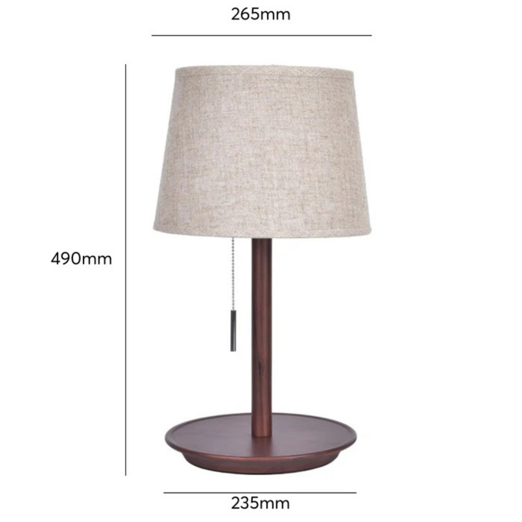 Nordelle | Luxury Scandinavian LED Walnut Wood Table Lamp