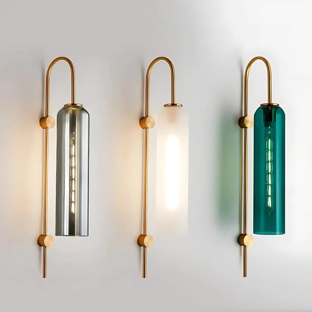 Serenova Modern Glass LED Wall Lamp Blue And White Tubes