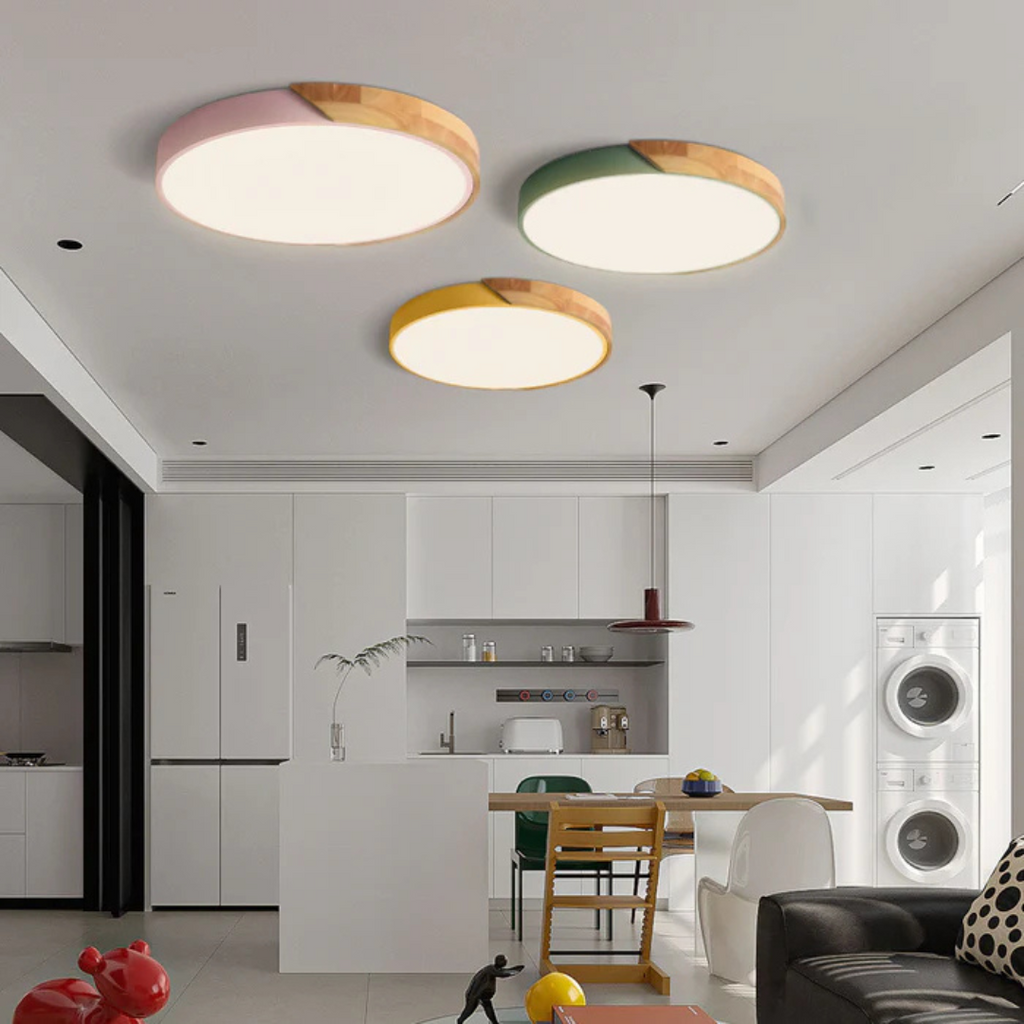 Nordal Scandinavian Wooden LED Ceiling Light For Home