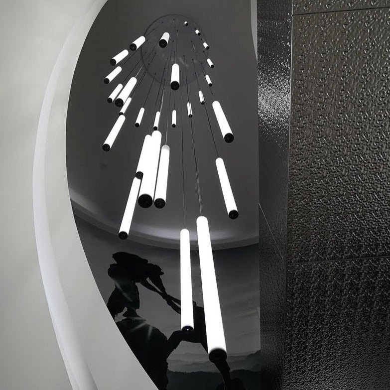 Lysara | Scandinavian LED Rod Pendant in Black and Gold