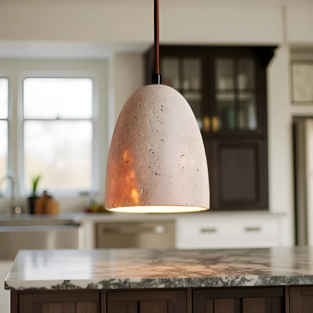 Luminara Retro Travertine Pendant Light For Dining Areas