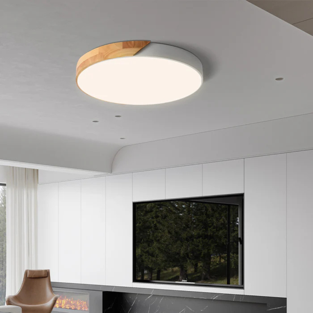 Nordal Scandinavian Wooden LED Ceiling Light For Home