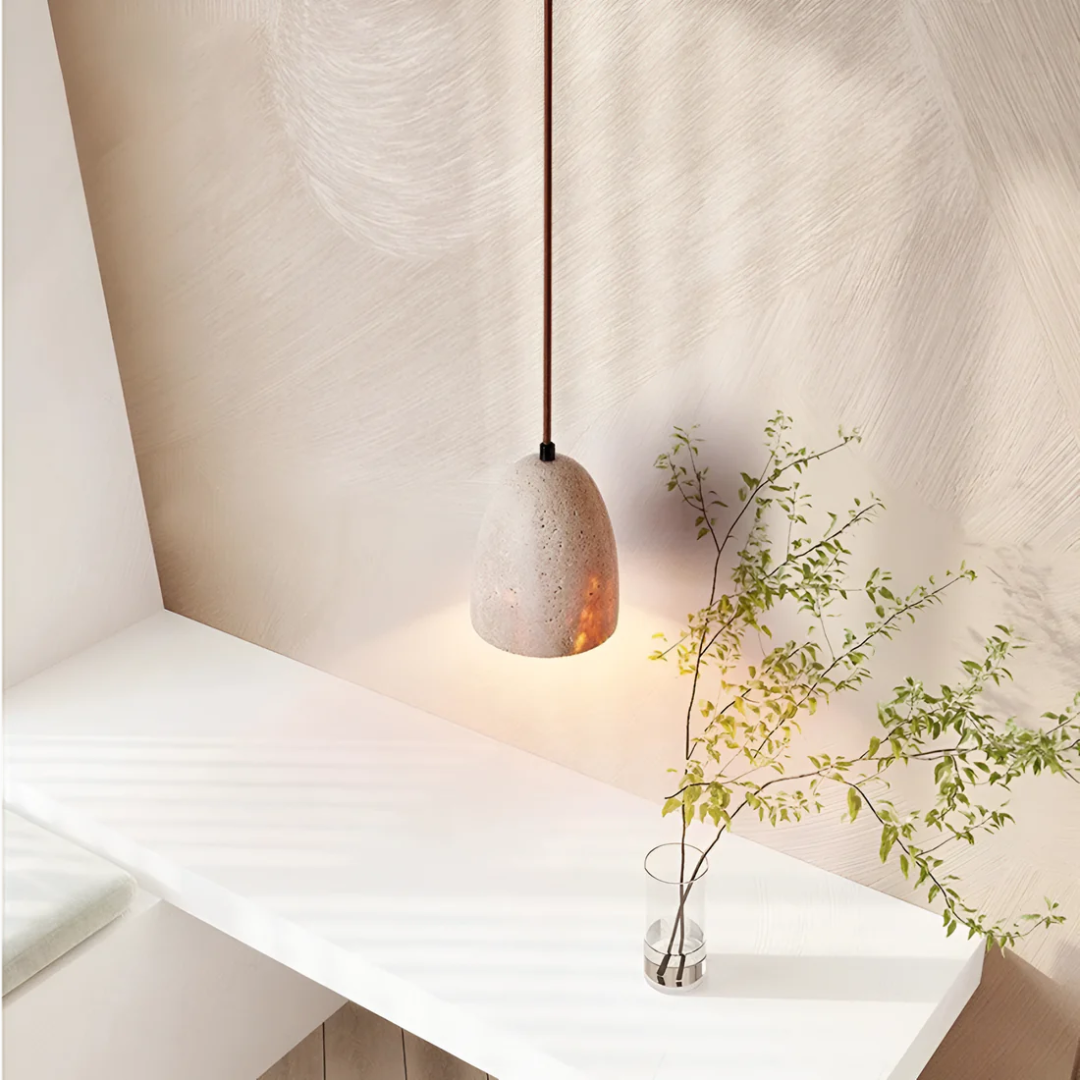 Luminara Retro Travertine Pendant Light For Dining Areas
