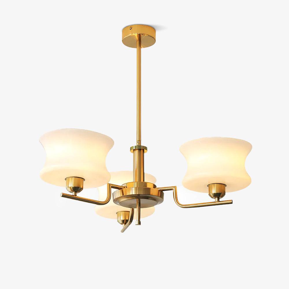 Aurelle | Ribbed Glass & Gold Chandelier For Dining Room