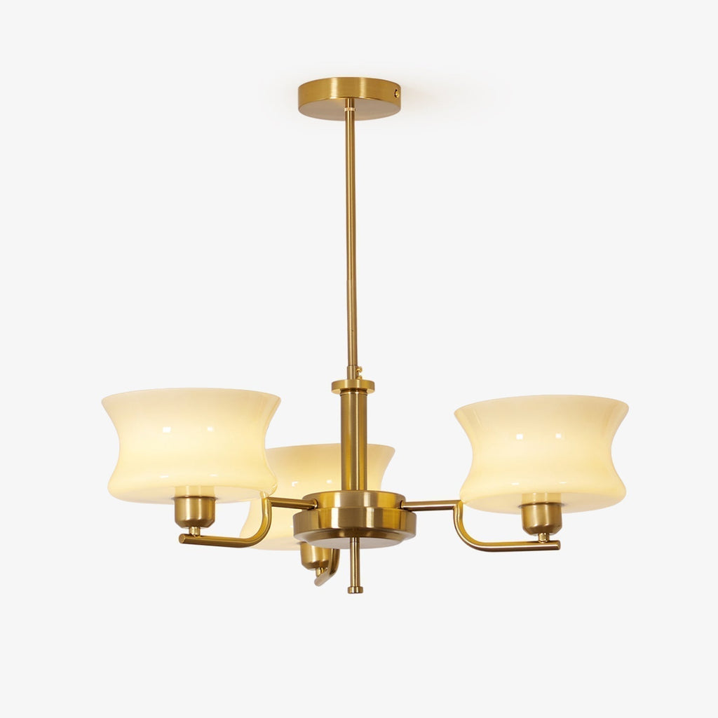 Aurelle | Ribbed Glass & Gold Chandelier For Dining Room
