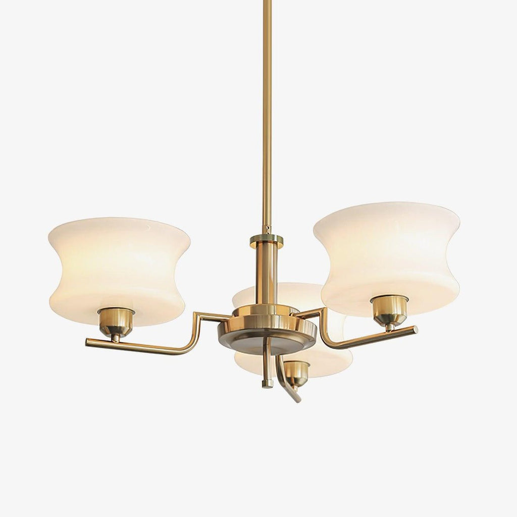Aurelle | Ribbed Glass & Gold Chandelier For Dining Room