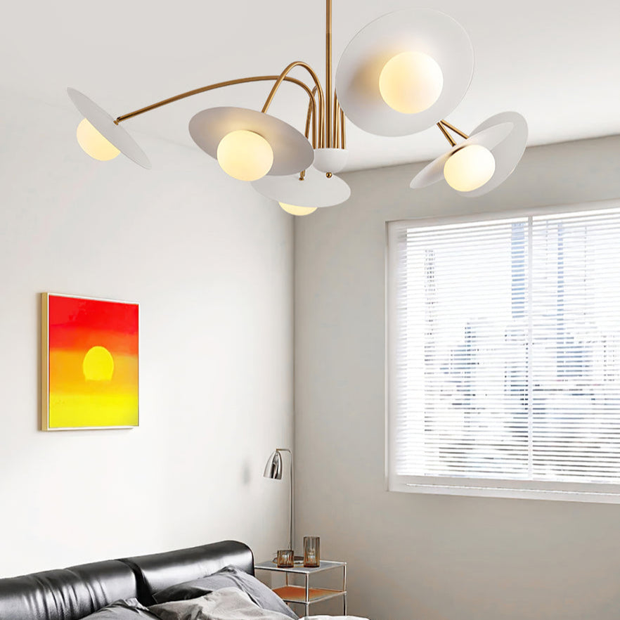 Virella | 1920s Art Deco Textured Glass and Iron Chandelier