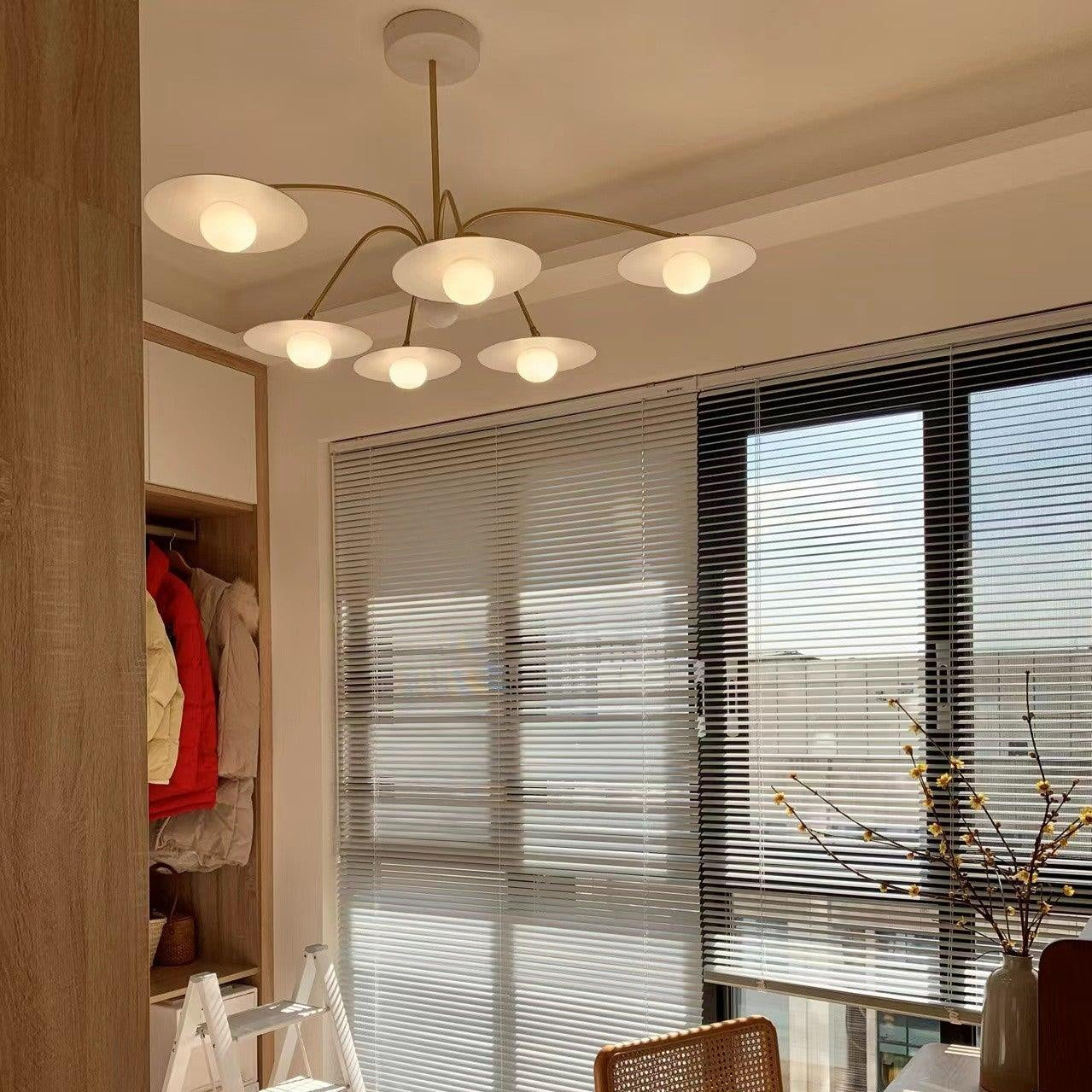 Virella | 1920s Art Deco Textured Glass and Iron Chandelier