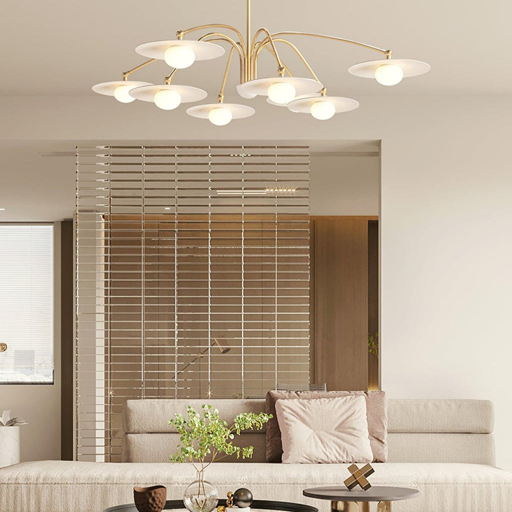 Virella | 1920s Art Deco Textured Glass and Iron Chandelier