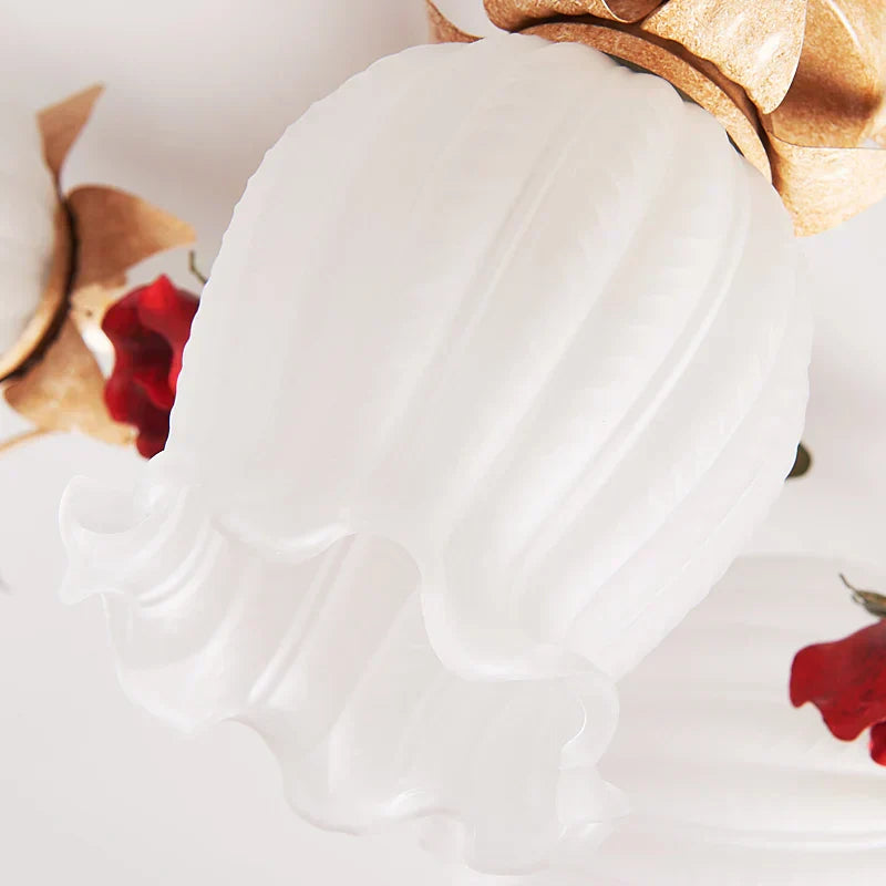 Aurielle | Romantic Gold Ceiling Light With Red Glass Rose