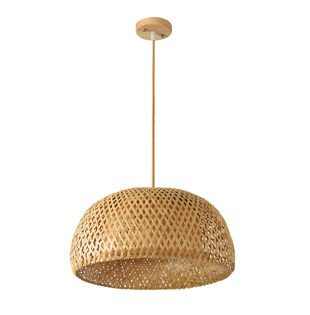 Liora | Hand-Woven Bamboo Dome Pendant Light Soft Glow