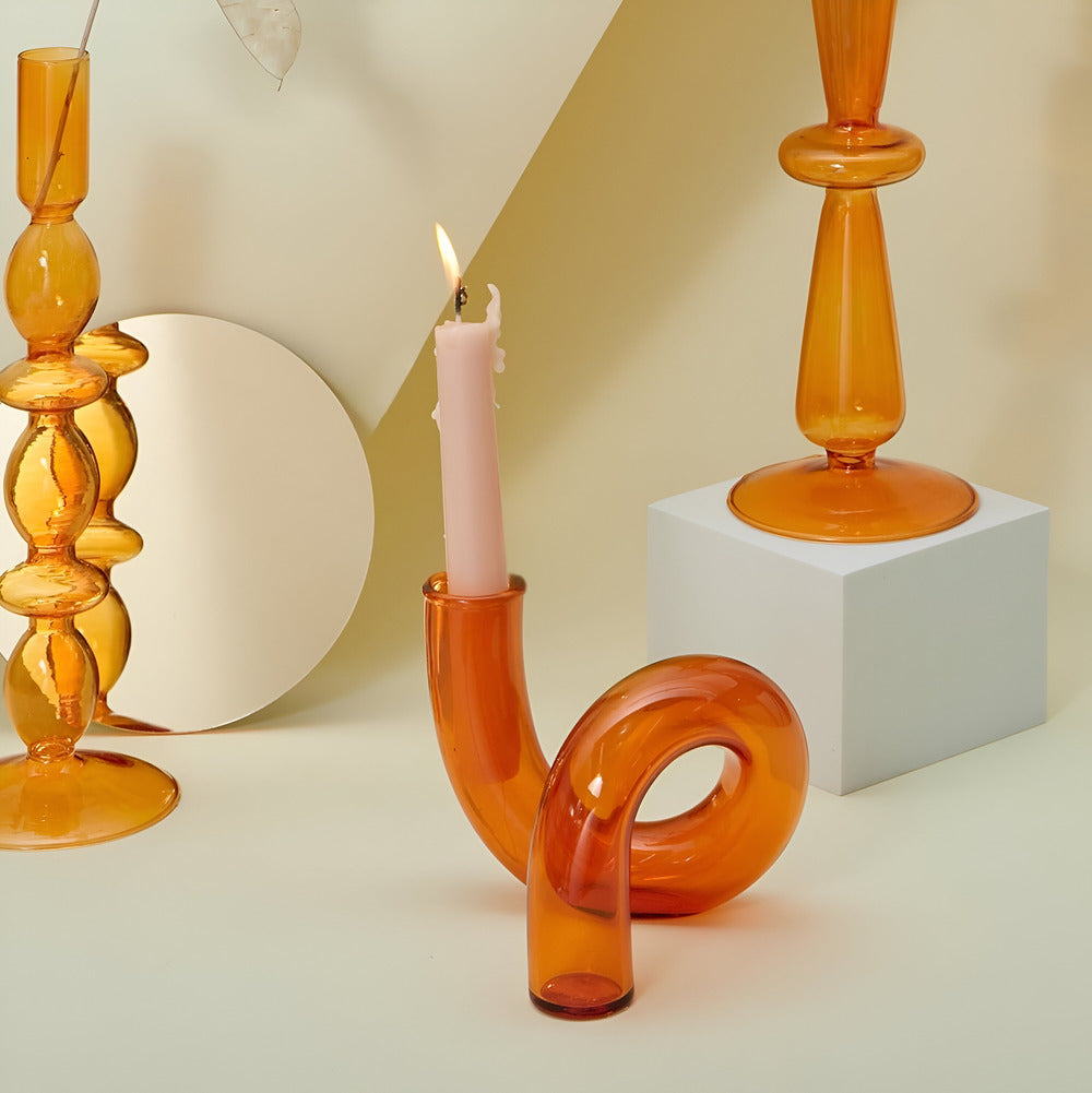 Marisel | Clear Glass Vase With Built-In Candle Holder