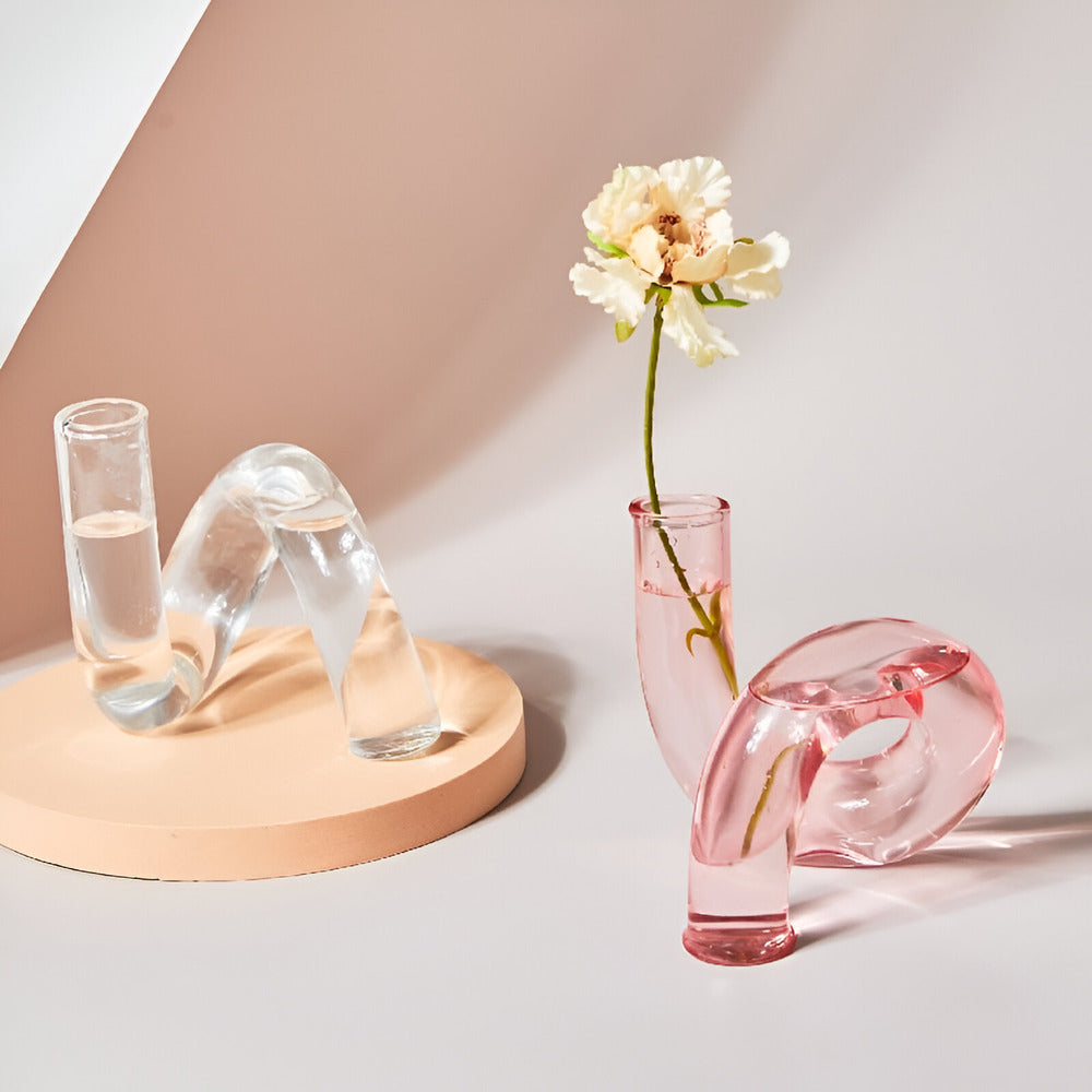 Marisel | Clear Glass Vase With Built-In Candle Holder